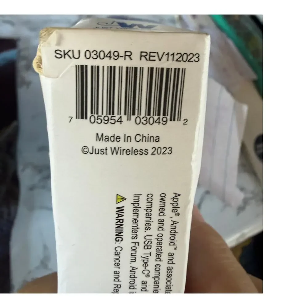 SKU3305 Just Wireless Car Charger with 6' USB-C Cable (Open Box) 2 piece